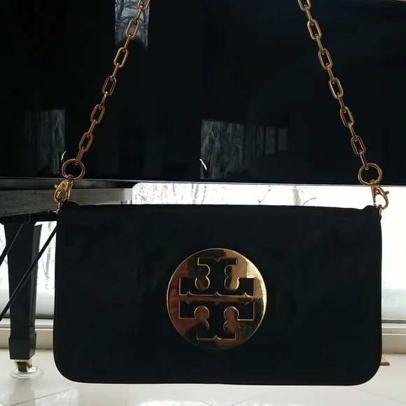 Tory Burch Suki Reva Leather Clutch Shoulder Bag